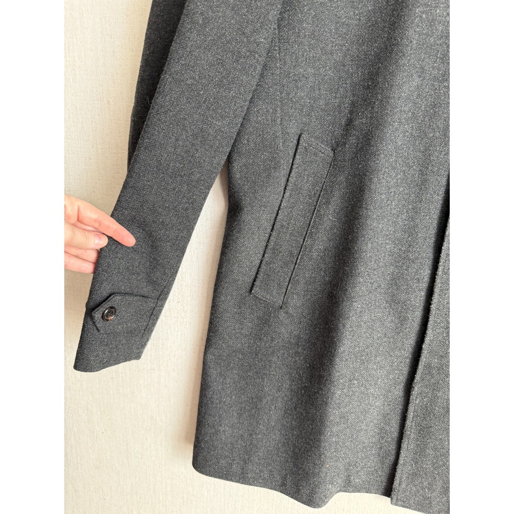 Gant Mens Charcoal Grey The Double Up Coat Wool Blend Car Coat Overcoat Jacket‎ - Picture 3 of 4